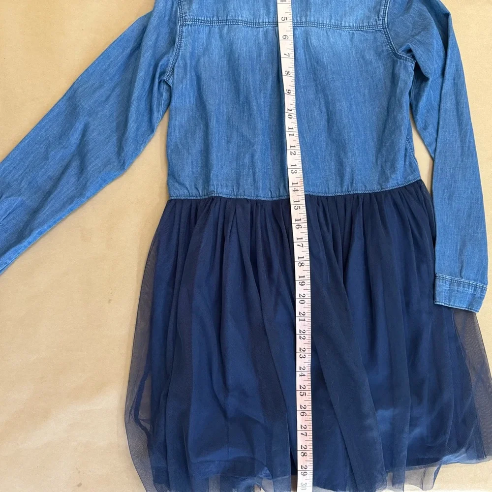 Denim and Navy Tulle Kids Dress by OshKosh Bigosh Size 12